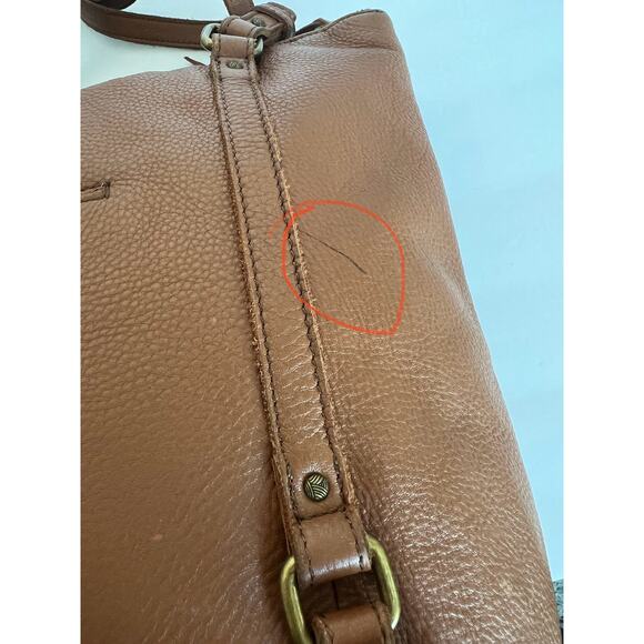 THE SAK HAPPY AND FREE LARGE COGNAC BROWN PEBBLED LEATHER SHOULDER TOTE BAG - Picture 10 of 10